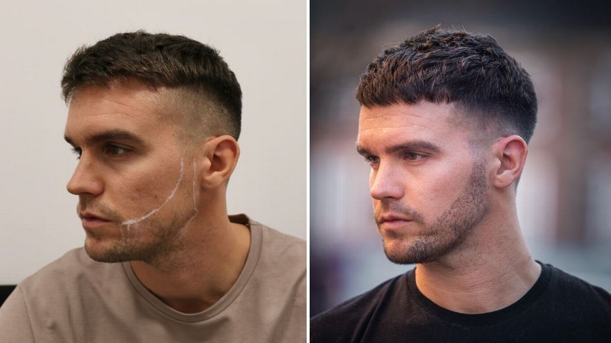beard transplant before after